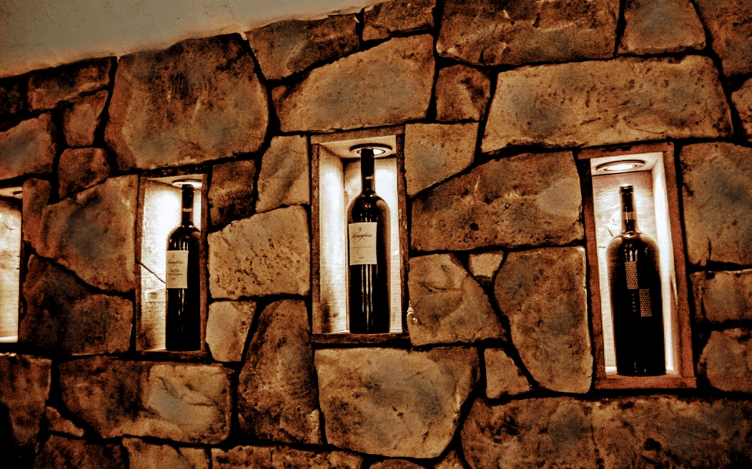 wine bottle displays