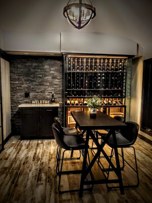 A luxury home listing showcasing a custom wine cellar feature.