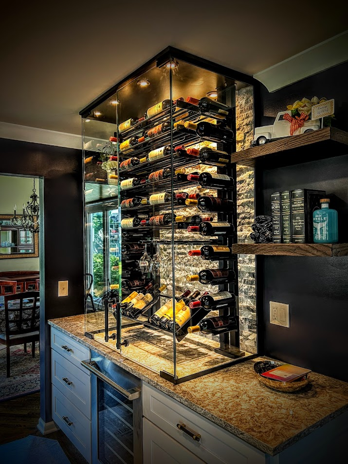 Baroque Design compact urban wine cellar integrated into kitchen space