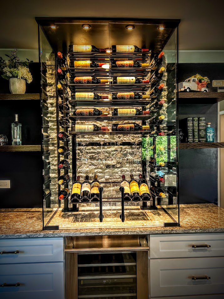 Baroque Design custom wine cellar in a kitchen