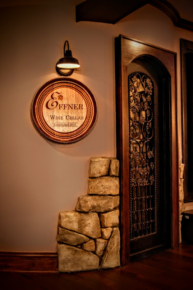 Custom wine cellar details and finishes