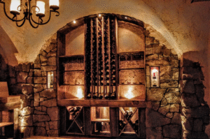 A luxury wine cellar