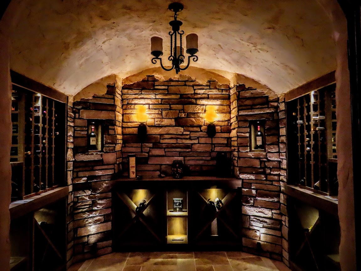 A traditional wine cellar
