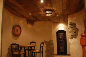 A basement wine cellar